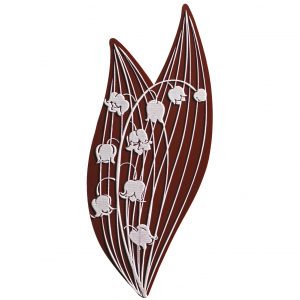 060937 PCB LILY OF THE VALLEY SPRIGS CN WITH RELIEF 10X4.5 CM 30PCS