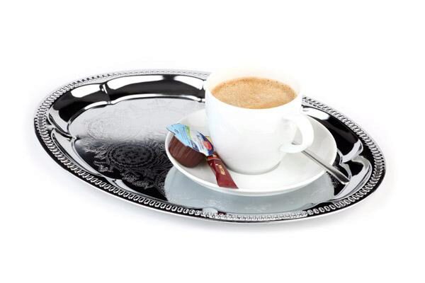 APS TRAY CHROME OVAL 31X22 RELIEF