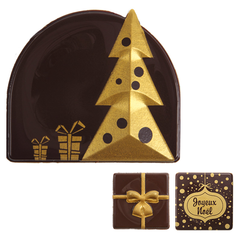 *FF*2015705 KIT DECORS CHOCOLAT 1 BUCHE  ARBRE