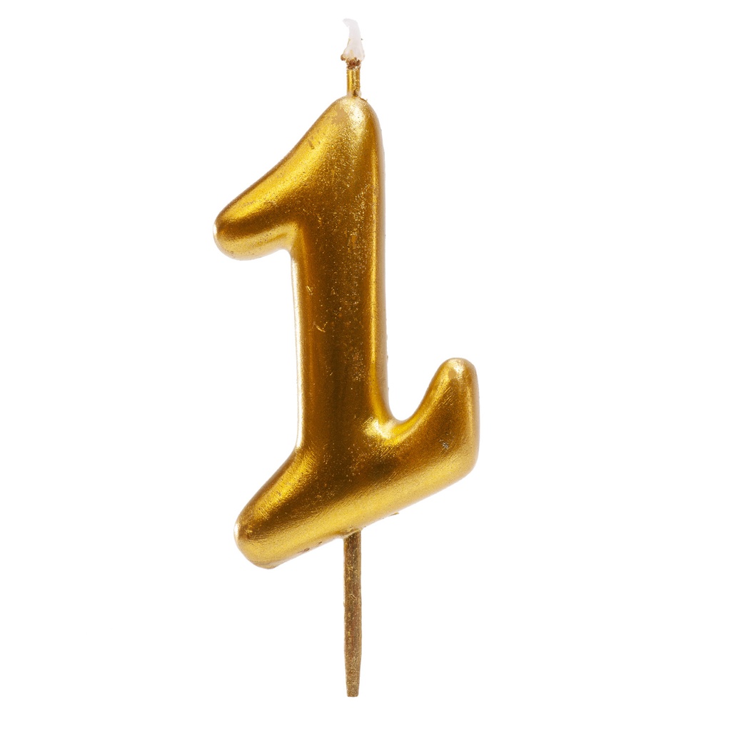 GOLD NUMBER CANDLE NO. 1 5.5CM