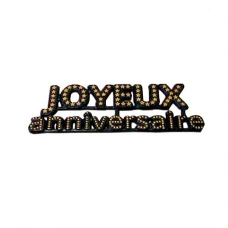 ZWART JOYEUX ANNIVERSAIRE PLAATJE 5 STUKKEN