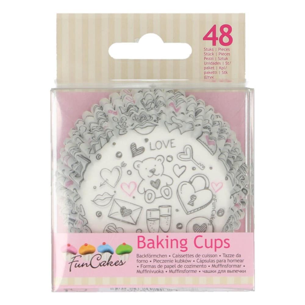 FUNCAKES CUPCAKE CASE LOVE THEME 48 PCES FOST+ INCLUDED