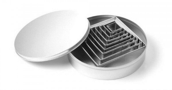 RVS VIERKANTE AFHAALDOOS DOOS VAN 9 STUKS