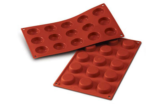 SILIKOMART SF043 MOLD 15 TARTLETS Ø40 H 13MM 20ML ML NON-STICK GN1/3 -50° TO 250°