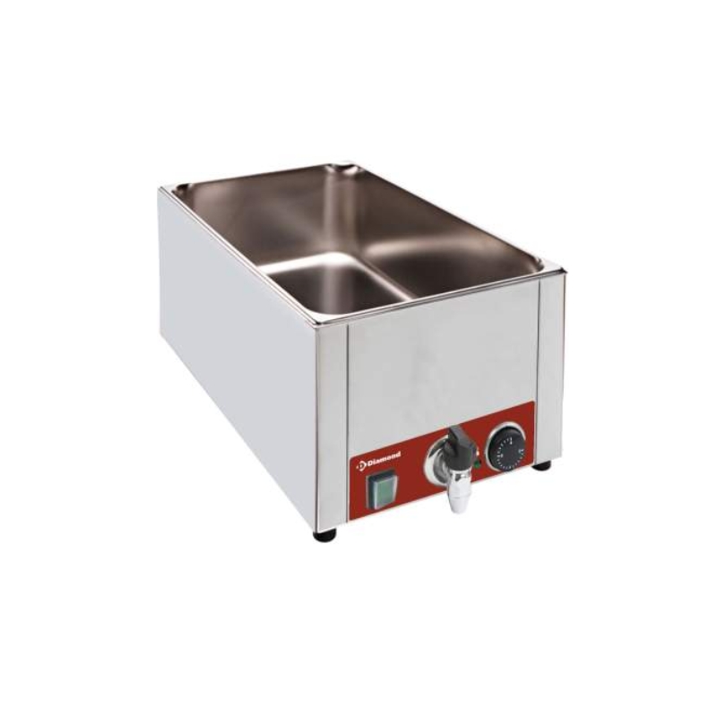 DIVERSO BAIN-MARIE DE TABLE ÉLECTRIQUE GN 1/1 15CM AVEC ROBINET