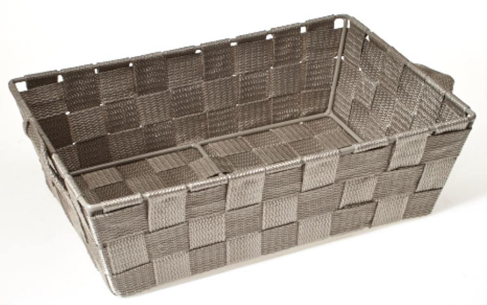 *FDS*PANIER RECTANGULAIRE EN JONC TAUPE28CMX19CMXH/8CM