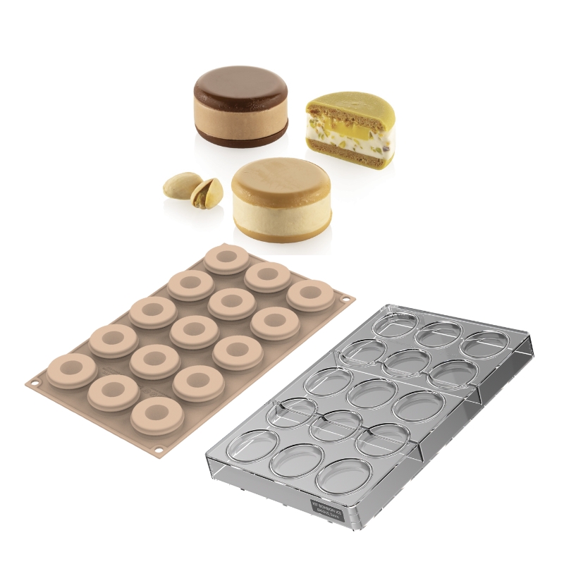 SILIKOMART KIT BONBON ICE TRITAN CH050 N.15 Ø4,4CM H0,6CM + SILICONE SF440 N.15