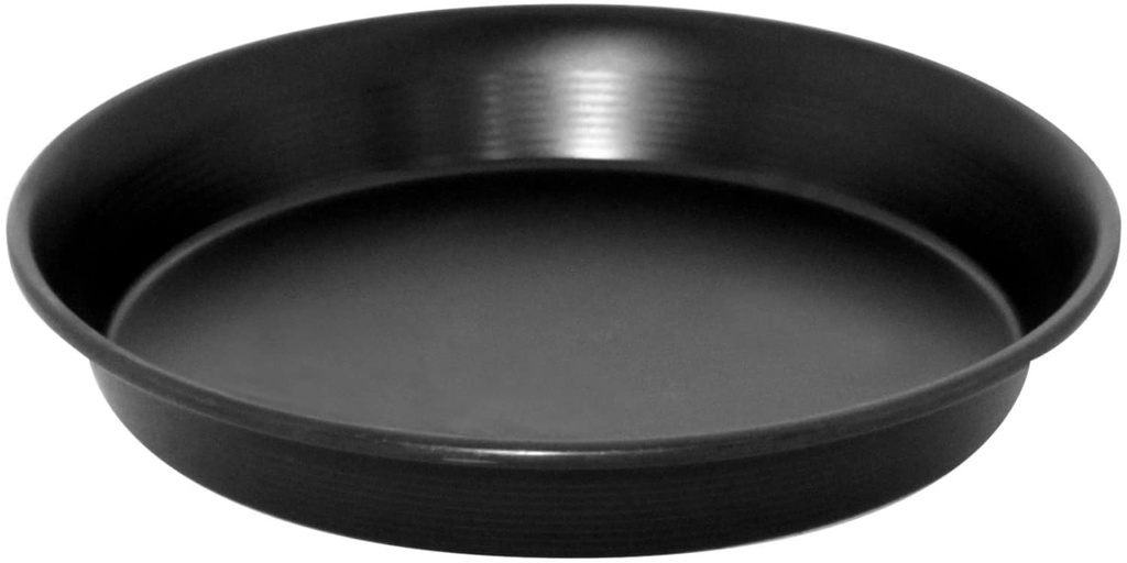  ROUND PLATE 28CM BLACK SHEET METAL PLAIN EDGE 2.5CM