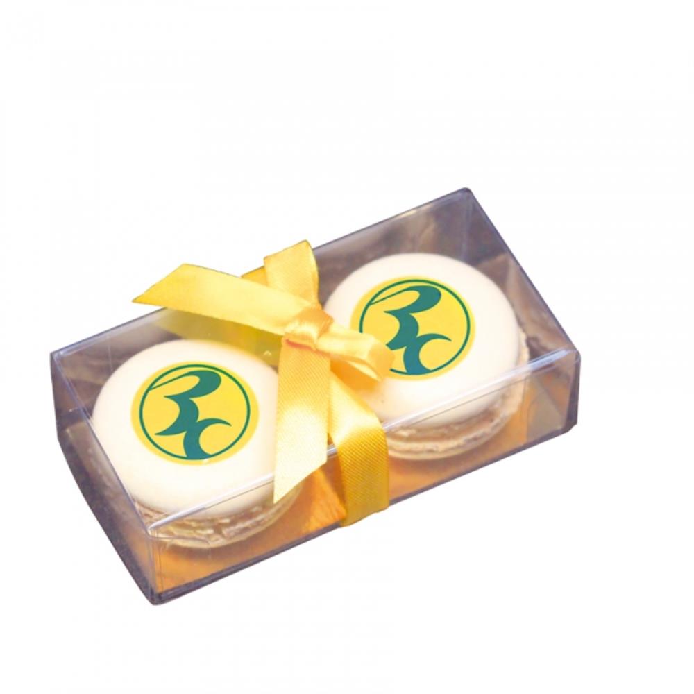 BOITE PVC POUR 2 MACARONS A PLAT 8.7X4.2XH/2.6CM  COLIS DE 10 PCES FOST+ INCLUS