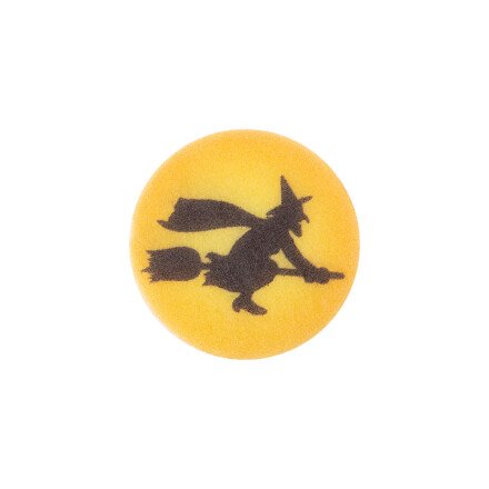 1091145 ROND HALLOWEEN AVEC SORCIÈRE 3,5CM 100PCES ***S/CDE***