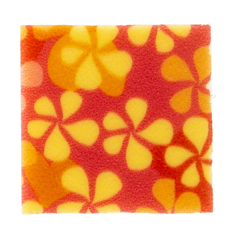 *FF* 2035843 PLAQUETTE FLEURS MUTLICOLORES CARRE CHOCOLAT3X3CM 220 PCES ***S/CDE***