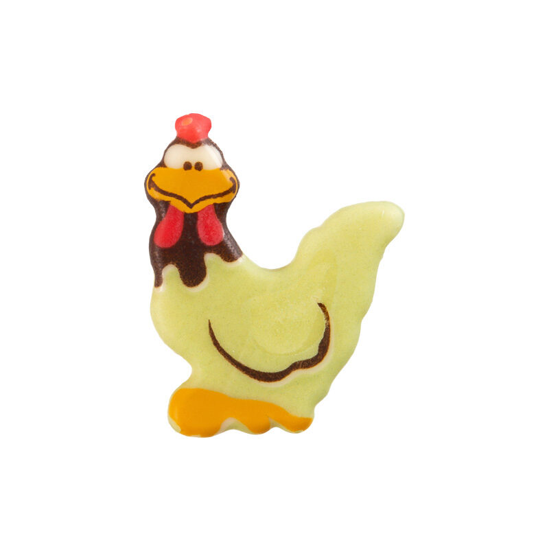 2069125 PLAQUETTE COQ 32X40MM CHOCOLAT BLANC 120 PCES ***S/CDE***