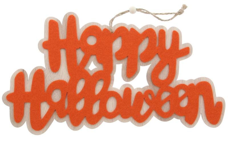 PENDENTIF ORANGE DÉCO HAPPY HALLOWEEN  350X190MM