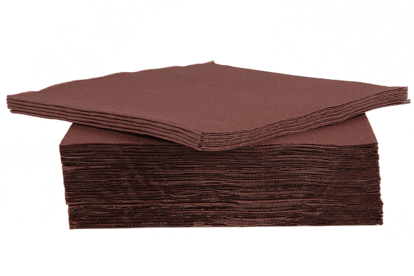 SERVETTEN BRUIN CHOCOLADE 38X38CM 40 STUKKEN=PAK