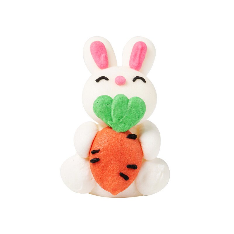 54630 KONIJN MET WORTEL 3D 2,5X4,5CM 42PCS ***OP/ORDER***