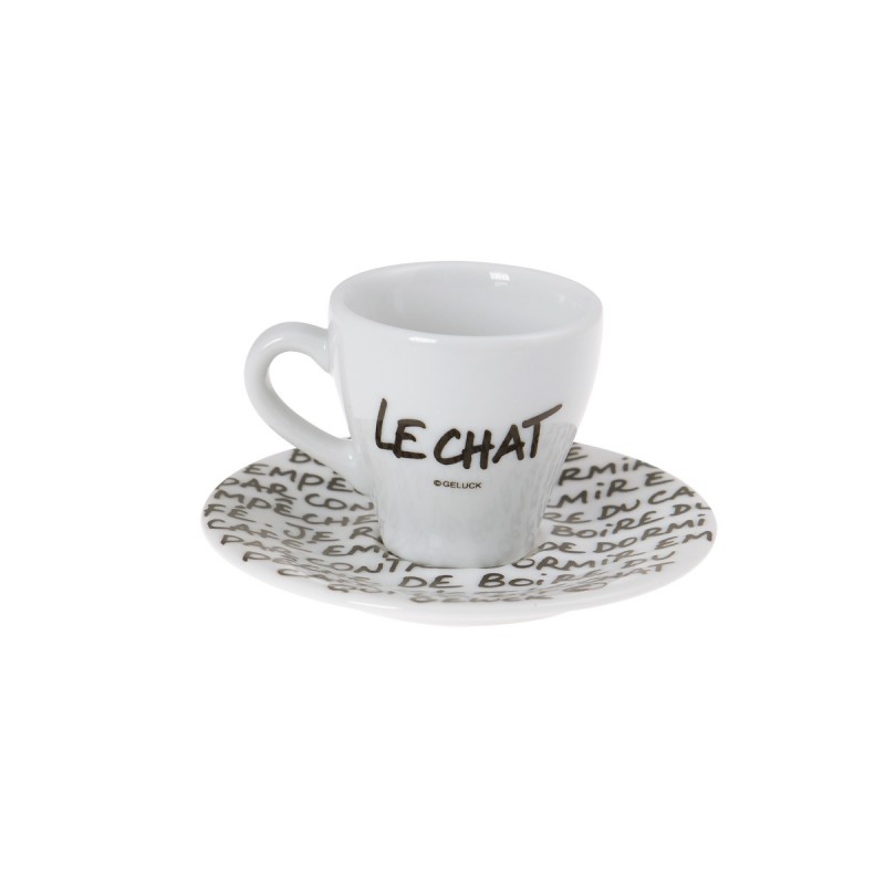 LE CHAT TASSE ET SOUS TASSE ESPRESSOP.GELUCK