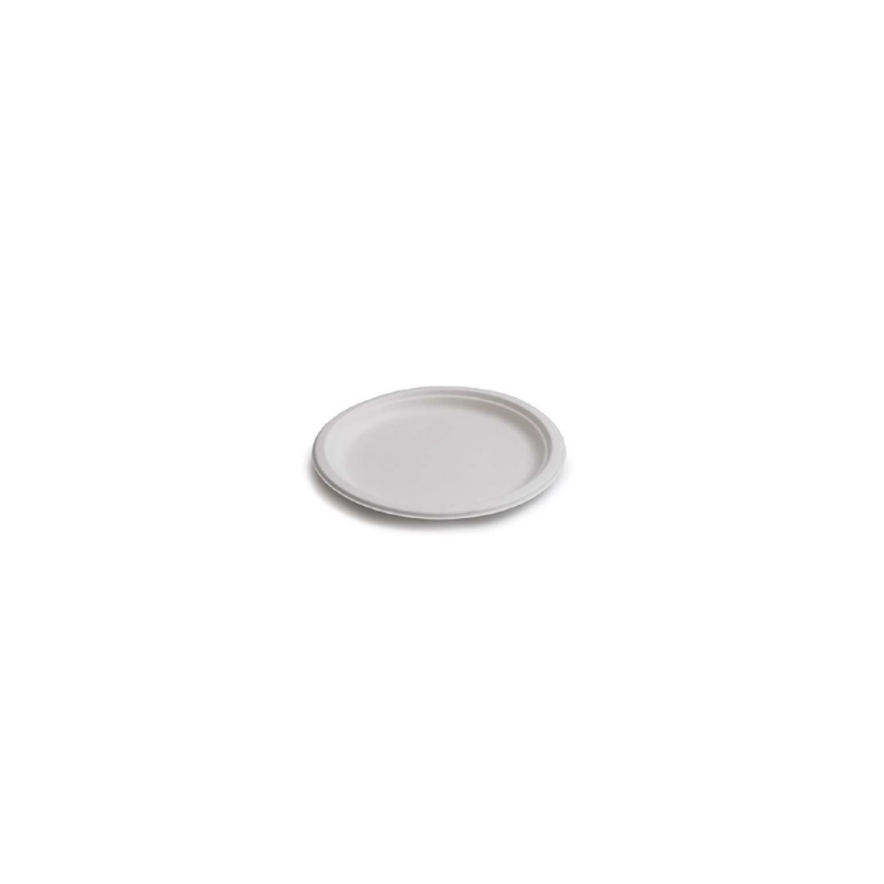 ASSIETTE RONDE PULPE DE CANNE BLANC Ø15CM 50PCS