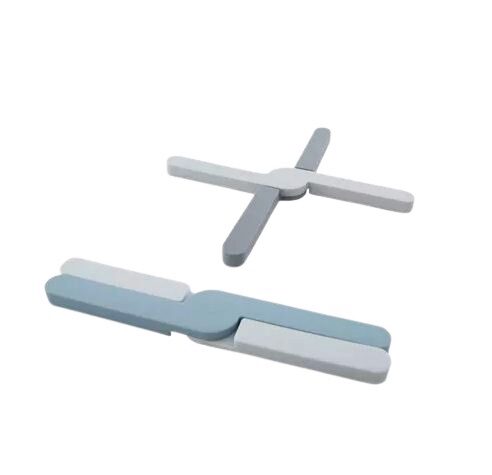 DOTZ GRIJS OPVOUWBARE SILICONEN ONDERZETTERS 20X3.2X1.1CM