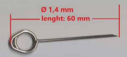 PIKER WITH STAINLESS STEEL LOOP 60 MM FOR TAG PER PIECE