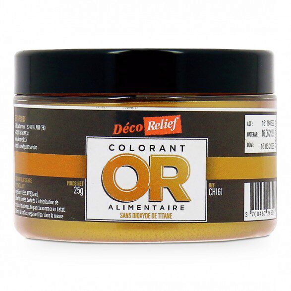 COLORANT ALIMENTAIRE OR PRECIEUX EN POUDRE  25GR CH161