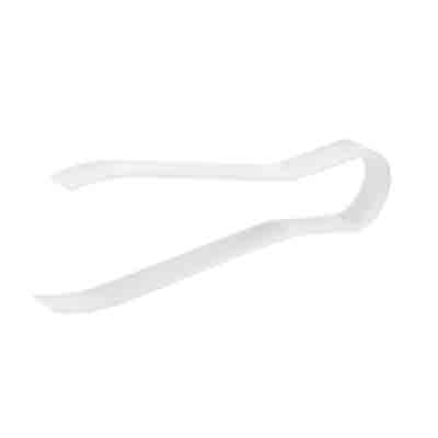 25CM WHITE PLASTIC CAKE TONGS