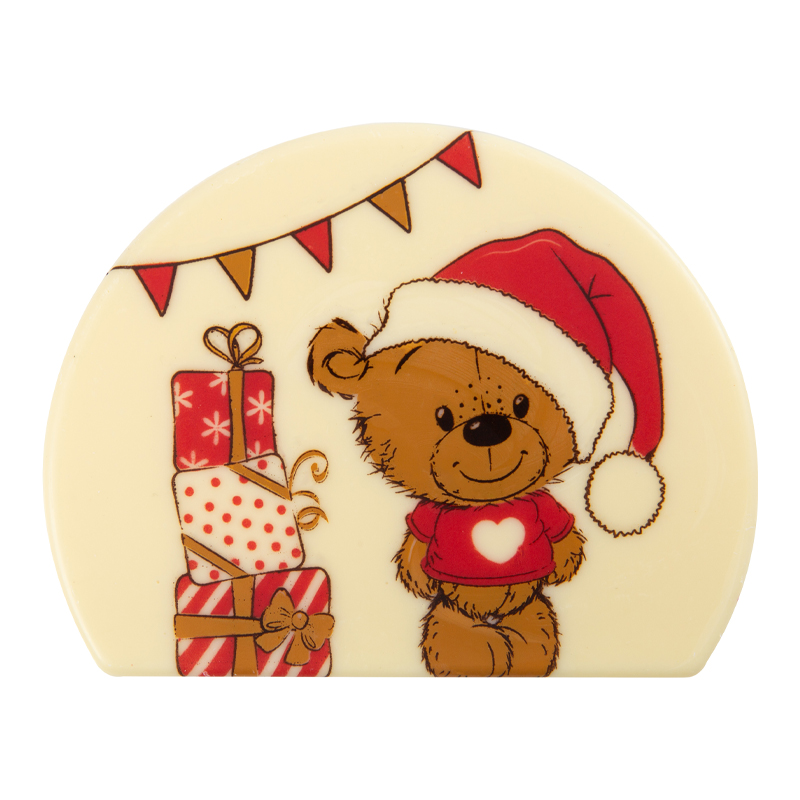2015487 KERSTBEERTJE BLOK EINDKAP 10X8CM 40ST