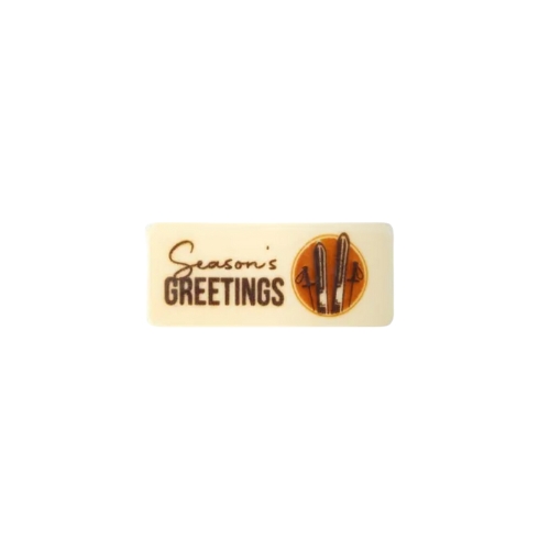 2015675 PLAATJE SEASONS GREETINGS SKI 5,5X2,3CM 100STKS ***OP BESTELLING***