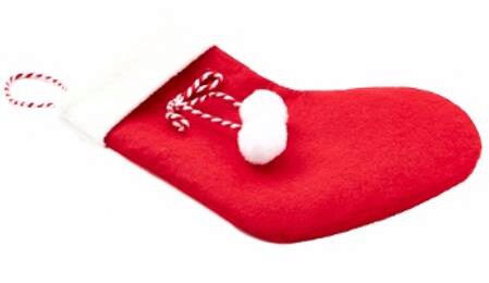 RED FELT CHRISTMAS SOCK 240X160MM