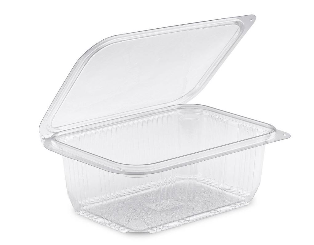  OPTIPACK TRANSPARENT TRAY 500ML 12.5X11.3X7.3CM WITH HINGED LID X500D 600PCS