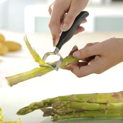 GEFU EPLUCHEUR ASPERGES LAME INOX COURBEE FILIGRANO