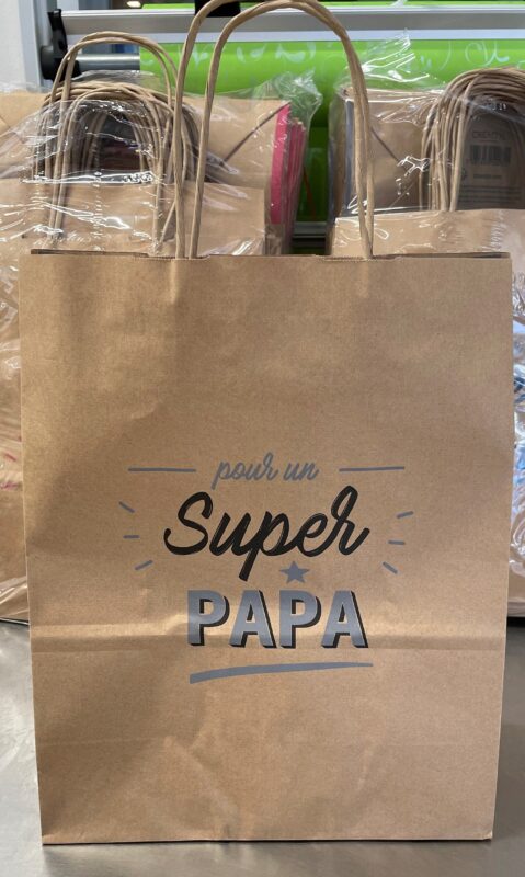 SAC KRAFT « SUPER PAPA » 120 x 310MM 50PCS FOST+ INCLUS