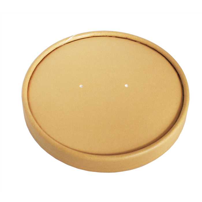 COUVERCLE PR POT A GLACE 250ML CARTON KRAFT+PLA  PAQUET DE 25PCES