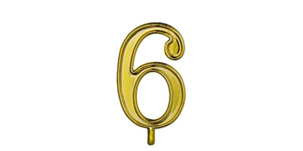 GOLD NUMBERS 6 10 PCS