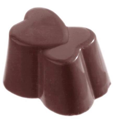 CW1023 DUBBEL HART CHOCOLADEVORM 3X8 -- 11GR