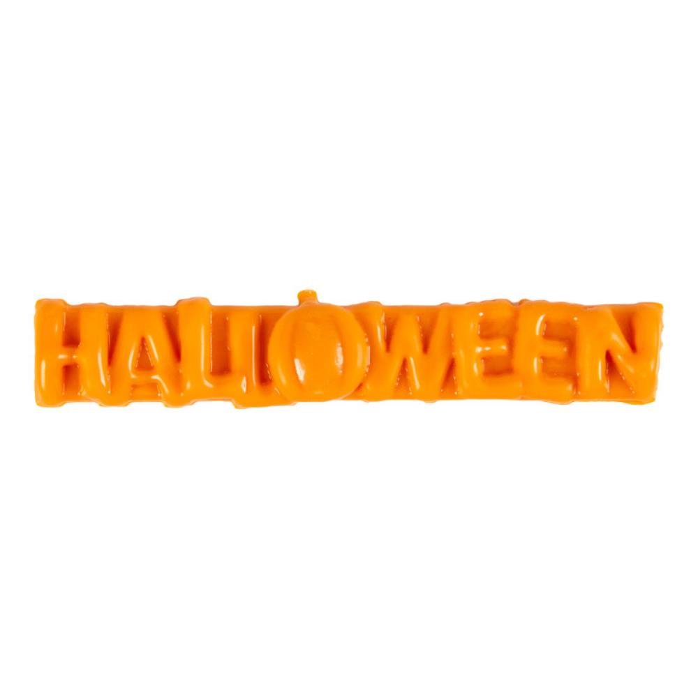 2091123 PLAQUETTE HALLOWEEN RELIEF ORANGE EN CHOCOLAT 90X18MM 24 PCES