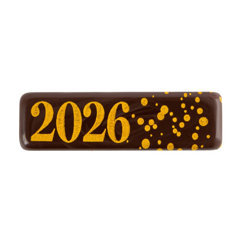 *FF*2014525 PLAQUETTE 2026 EN CHOCOLAT NOIR 45 X 13 MM 300 PCES ***S/CD***