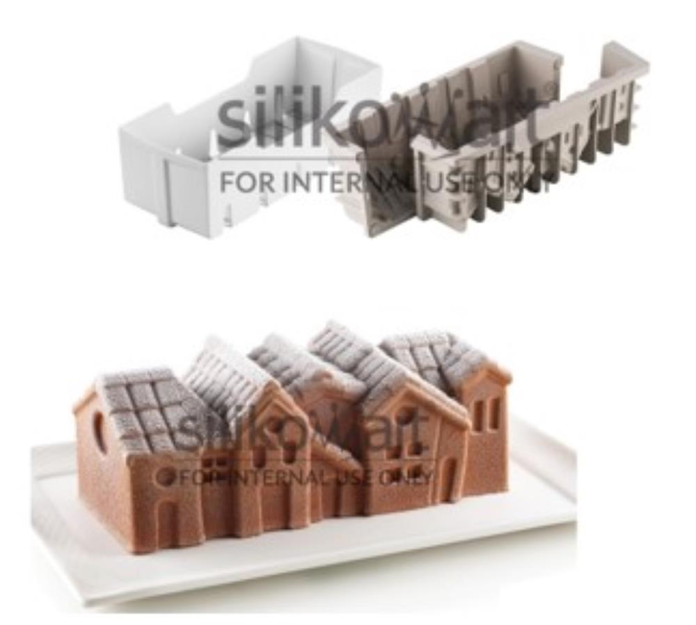 SILIKOMART - MOULE SILICONE - WINTER VILLAGE KIT 240X100MM