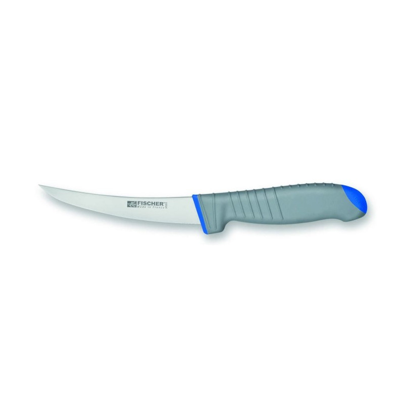 FISCHER RIGID BONING KNIFE 13CM BI-MATERIAL HANDLE BLUE 78025-13GB