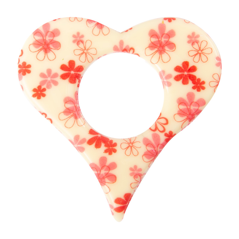 2010818 OPEN HEART PINK FLOWER BLISTER 65MM 50 PCES ***S/CD***