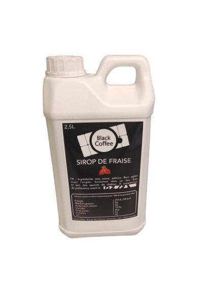 BLACK COFFEE STRAWBERRY FLAVOR SYRUP 2.5L CAN