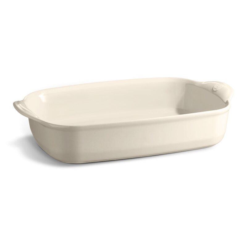 EMILE HENRY CLAY ROASTING DISH 42X28CM 4.00L - WHITE