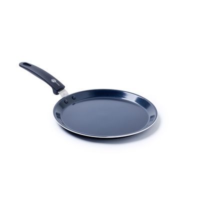GREENPAN ESSENTIALS POELE CREPES 28CM CERAMIQUE-TOUS FEUX-MANCHE PLASTIQUE NOIR