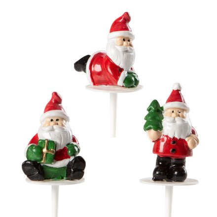 1015397 PÈRE NOEL ROUGE/VERT 3D SUR PIC 4CM 64 pieces