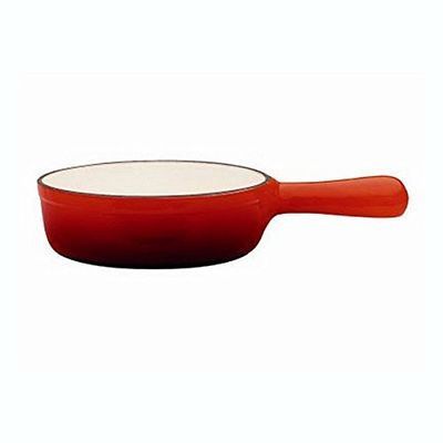 BAUMALU CAQUELON SINGLE SAVOYARD RED CAST IRON 21X8CM WITH HANDLE
