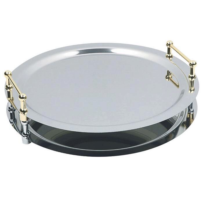 *FF* APS PLATEAU ROND 48CM INOX 18/10 UNI EMPILABLE PAR LES POIGNEES