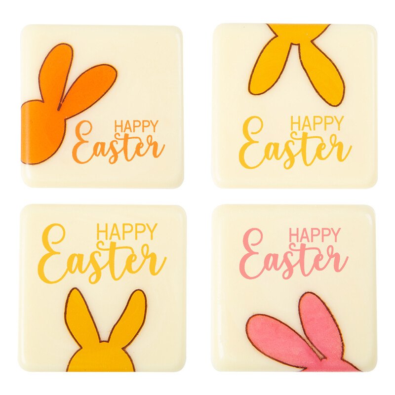 2069196 HAPPY EASTER VIERKANT 3,8X3,8 CM 120 STUKS ***S/CDE***