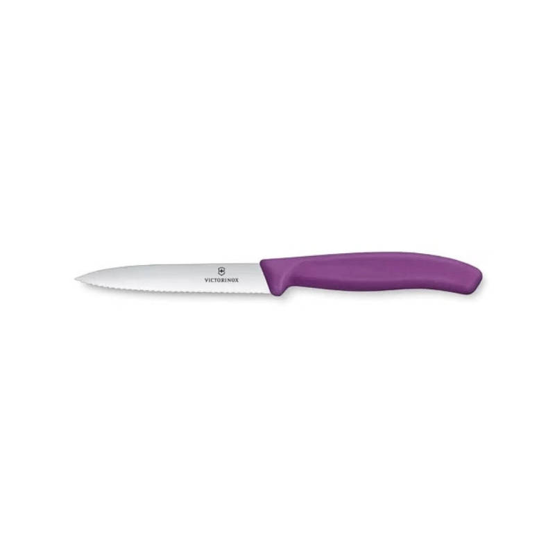 VICTORINOX COUTEAU OFFICE 10CM MAUVE POINTU SCIE  