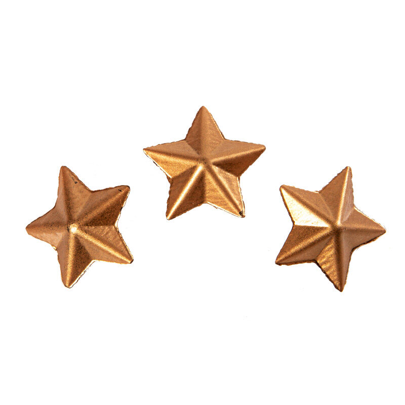 2015870 DARK CHOCOLATE RELIEF BRONZE STAR 25MM 128PCS