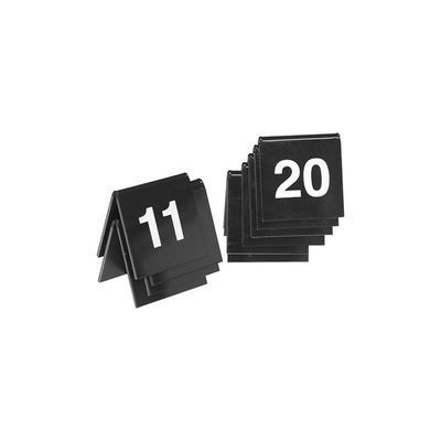 NUMERO DE TABLE  11 A 20 PLASTIQUE NOIR PAQUET DE 10 PIECES