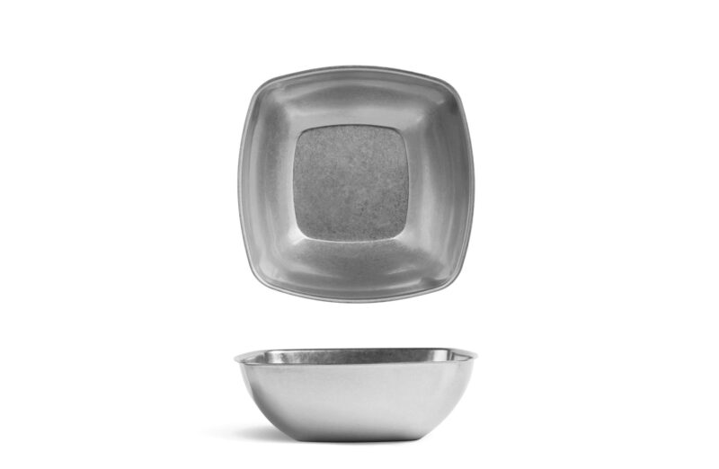 +SALADIER CARRE INOX VINTAGE 17X17XH6CM
